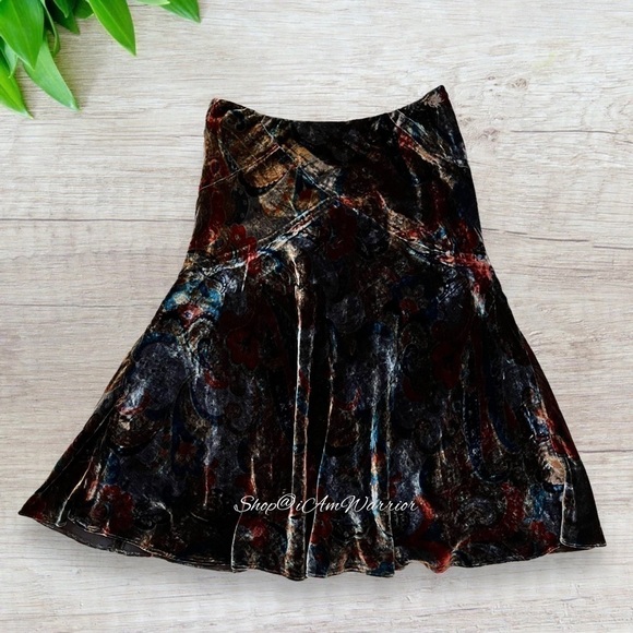 Coldwater Creek NWT velvet paisley a-line midi skirt *shop@iamwarrier - Picture 5 of 10